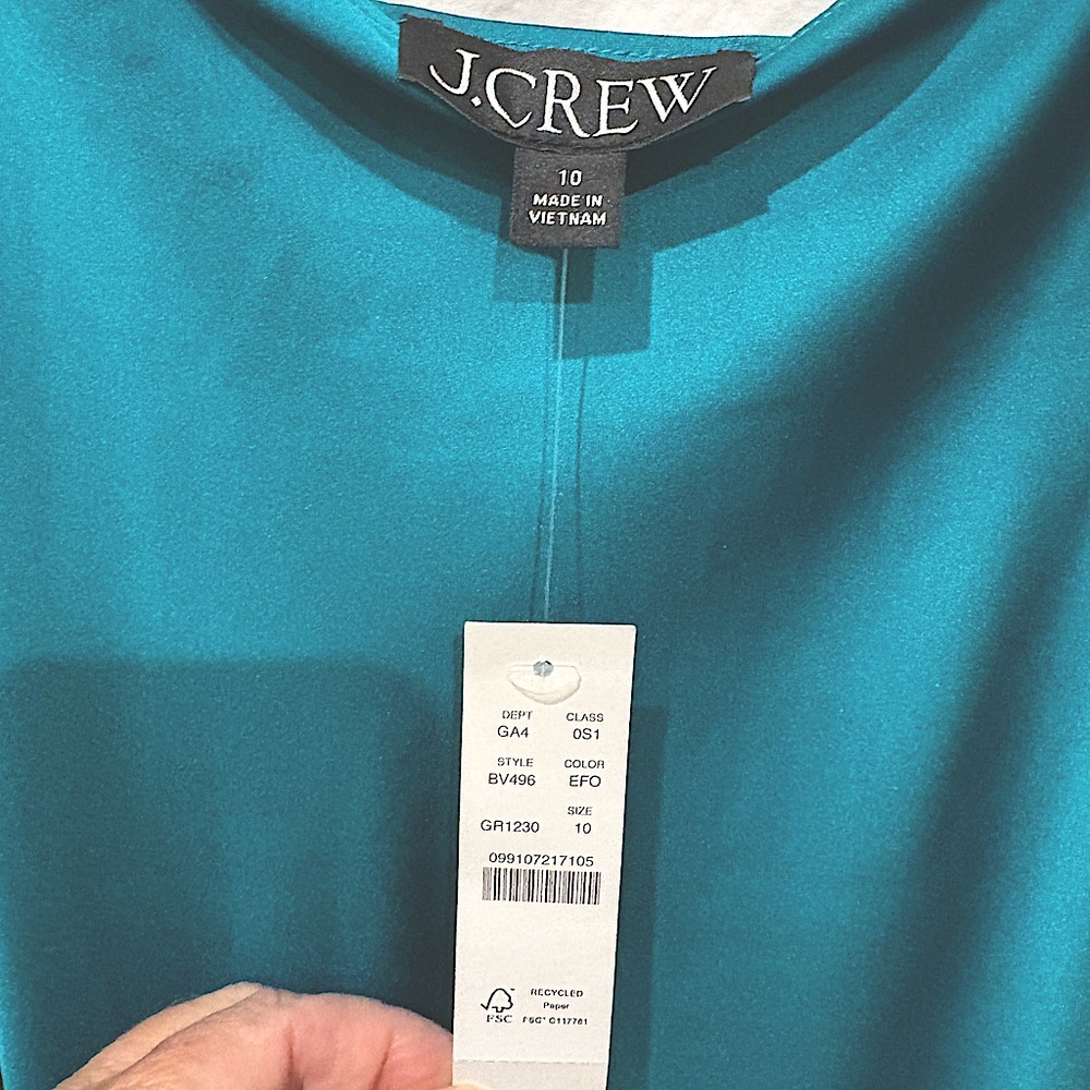 j crew emerald green slip dress